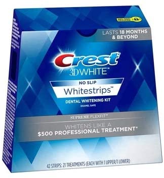 Crest 3D No Slip Whitestrips Dental Whitening Kit Supreme Flexfit - 21 Treatments