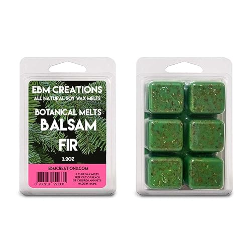 Balsam Fir - Botanical Melts - Scented All Natural Soy Wax Melts - 6 Cube Clamshell 3.2oz Highly Scented!