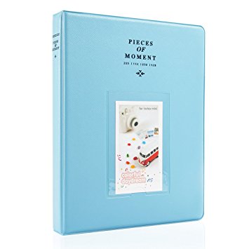 CAIUL 128 Pockets Mini Photo Album for Fujifilm Instax Mini 7s 8 8  9 25 26 50s 70 90 Film, Polaroid PIC-300 Z2300 Film (Blue)