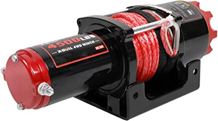 X-BULL 12V Electric Winch Wireless Remote High Load Capacity Steel Cable and Synthetic Rope Winch (4500LBS, Synthetic Rope)
