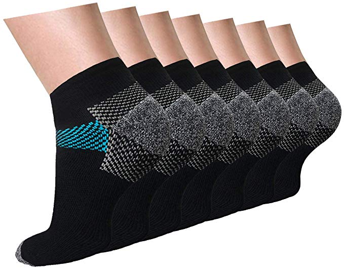 Compression Socks Plantar Fasciitis for Women Men (3/5/7 Pack), 8-15 mmhg Athletic Sock Arch Support Flight Travel Nurses