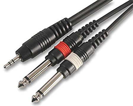 HIGH QUALITY 3.5mm Mini STEREO Jack to 2x 6.35mm 1/4" MONO Male Plugs Cable 1.2m
