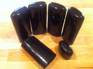 Deodorant Containers, 5 Empty Black - Make Your Own Deoderant, Heel Balm 2.5 Oz