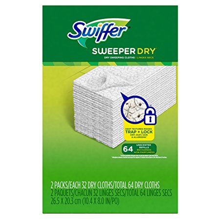 Swiffer Sweeper Dry Sweeping Pad Refills for Floor Mop, 64 Count