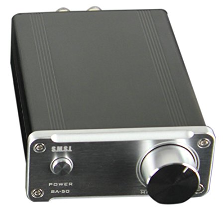 SMSL SA-50 2x50W D-AMP TDA7492 Hi-Fi Stereo Amplifier   Power Adapter - Sliver