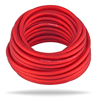 InstallGear 10 Gauge Ga Awg Red 25ft Power/Ground Cable True Spec and Soft Touch Wire