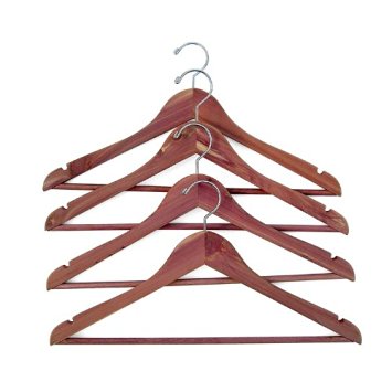 CedarFresh Cedar Garment Hanger with Fixed Bar, Set of 4
