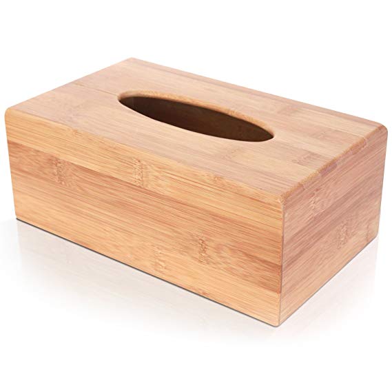 ToiletTree Products Deluxe Bamboo Tissue Box Holder (Rectangle Regular)