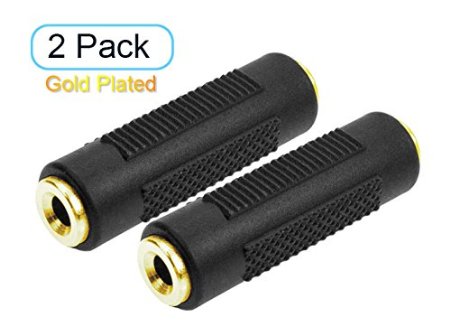 RuilingTM 2pcs Gold Plated 3.5mm Stereo Jack to 3.5mm Audio Female/female Adapter Connectors.