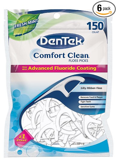 Dentek Comfort Clean Floss Picks, 150 Count (Pack of 6)