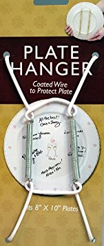 Decorative Plate Display Hanger Expandable Holds 8 to 10 Inch Plates-white Coated Wire -Pack of 6 Hangers