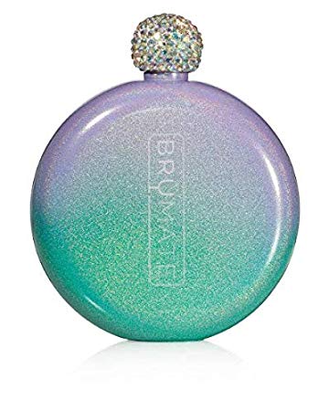 Brümate Holographic Glitter Spirit Flask - 5oz Stainless Steel Pocket & Purse Liquor Flask with Rhinestone Cap - Cute, Girly & Discreet for Drinking - Perfect Gift for Women (Glitter Mermaid)