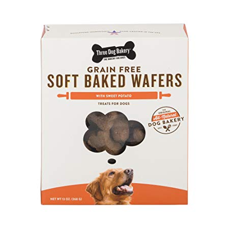 Three Dog Bakery Grain Free Wafers Baked Dog Treats, 13 Oz