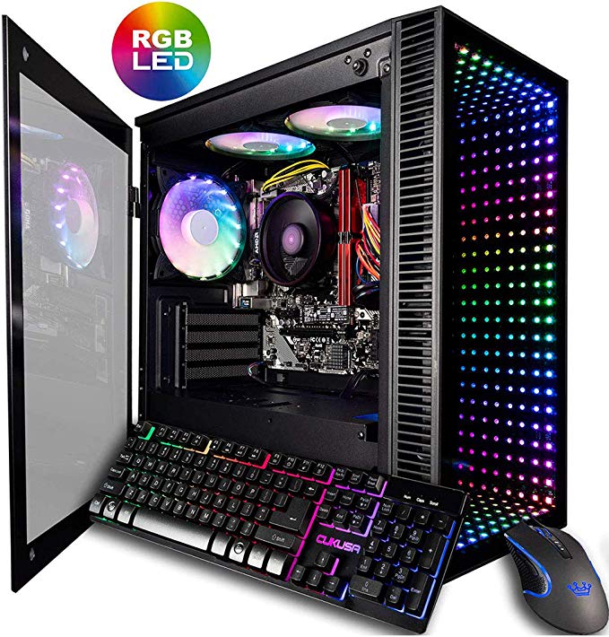 CUK Continuum Micro Gamer PC (AMD Ryzen 3 1200, 16GB 3000MHz RAM, 256GB NVMe SSD, NVIDIA GeForce GTX 1060 3GB, 500W PSU, AC WiFi, No OS) Gaming Desktop Computer