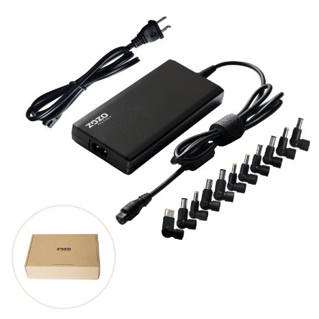 ZOZO8482 Universal 15-20V 70W Slim Laptop AC Power AdapterCharger with Multi Connectors for Notebooks Ultrabooks Acer Toshiba Dell Lenovo HP Samsung Sony Gateway Compaq IBM Fujitsu and More Brand Black