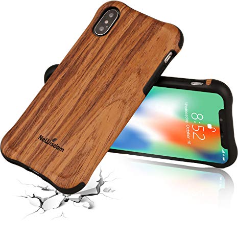 iphone x case shock proof,NeWisdom Soft Wood TPU Rubber Drop proof Protection case for Apple iPhone X - sandal