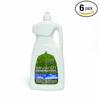 Seventh Generation Liquid Dish Detergent, Free & Clear, 48-Ounce Bottles (Case of 6)