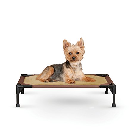 K&H Pet Products Comfy Pet Cot Elevated Pet Bed Small Chocolate/Tan 17" x 22" x 7"