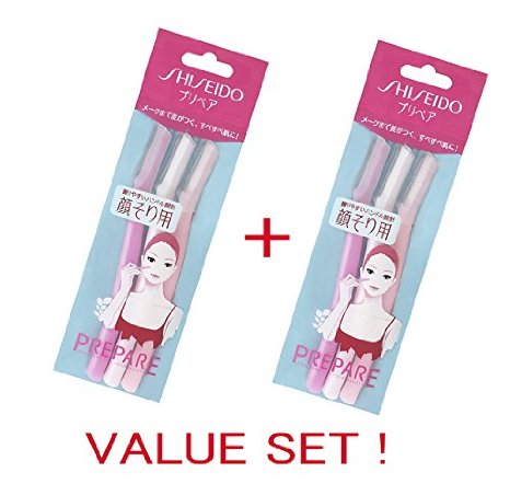 FT Shiseido Facial Razor 3pcsL x 2 Pack total 6 pcs Value Set