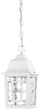 Nuvo Lighting 60/4931 Banyon One Light Hanging Lantern 100 Watt A19 Max. Clear Water Glass White Outdoor Fixture