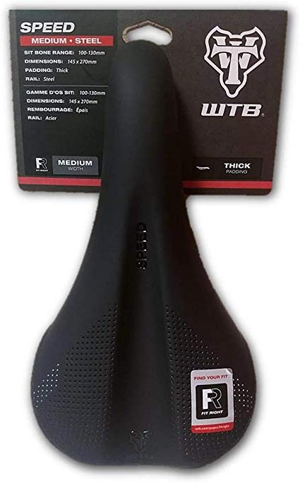 WTB Speed Medium Bicycle Saddle, Black, Steel Rails, Microfiber Cover