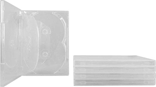 (5) 5-Disc Capacity Super Clear 14MM DVD Empty Replacement Cases with Wrap Around Sleeve #DV5R14CL