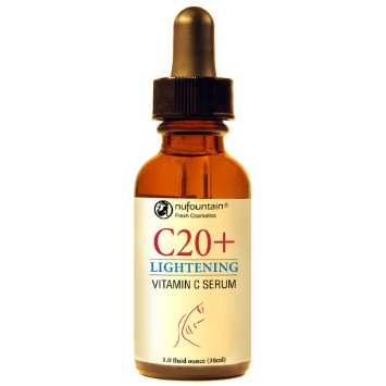 C20Lightening from NuFountain 20 L-Ascorbic Acid Niacinamide and Alpha Arbutin Serum for a Youthful Glowing Complextion Made Fresh When Ordered