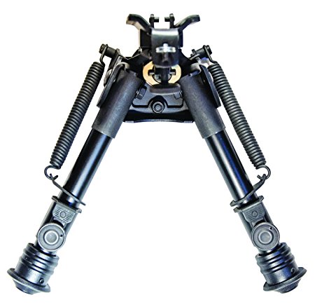 Tiptop® EZ Pivot & PAN Rifle Bipod 6" - 9": Sling Stud Mount: Extendable, Folding, with Sling-attached Hole PN# S7-74667