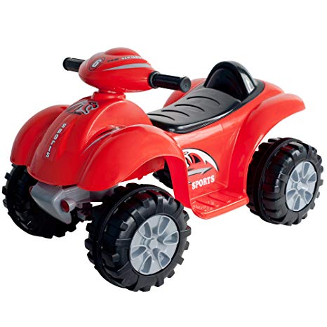Lil' Rider Ride On Toy Quad, Battery Powered Ride On ATV Dinosaur Four Wheeler With Sound Effects by Toys for Boys and Girls 2 - 4 Year Olds (Red)