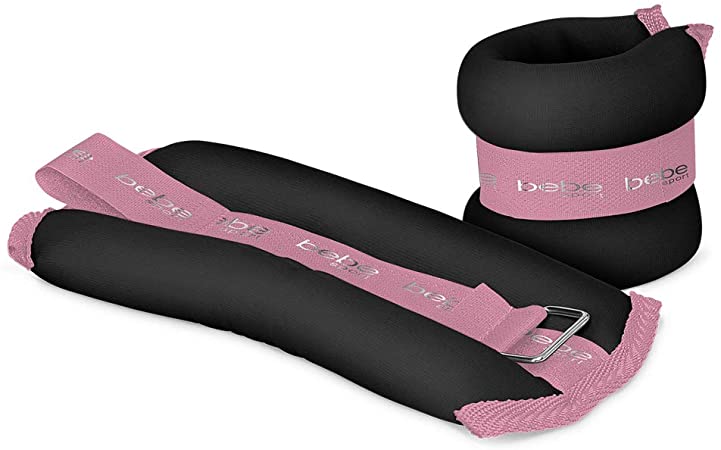 bebe Ankle Weights - Wrist & Ankle Weight Set - Adjustable Sizing for Cardio, Home Workout, Physical Therapy- 1 or 2.5 Lbs Each (2 or 5 Pounds Total)