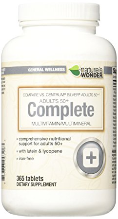 Nature's Wonder Adult 50  Multivitamin, 365 Count, Compare vs. Centrum® Silver® Adults 50