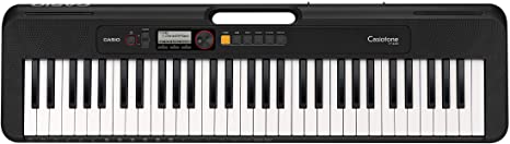 Casio CT-S200BKAD 61 Key Portable Electronic Keyboard in Black with Dance Music Mode and AC Adapter