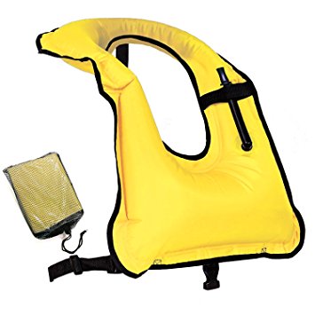 Faxpot Men/ Women Adult Inflatable Life Jacket Snorkel Vest For Swimming Safety