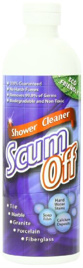 Quick N Brite 70010 Scum Off Shower Cleaner for Hard Water, 16 Ounce