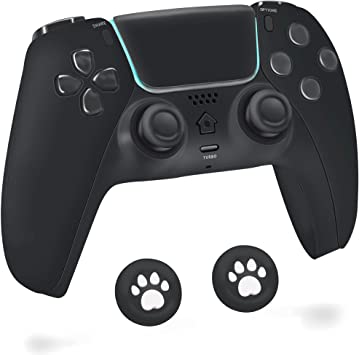 BRHE PS-4 Wireless Controller, Upgrade Rechargeable Gamepad Remote for Playstation 4/Slim/Pro Console with Dual Shock, 6-AXIS Gyro and USB Cable Thumb Grip Cap (Midnight Black)