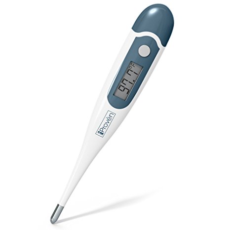 Premium Digital Thermometer iProvén 117B for accurate and consistent rectal, oral and axillary body temperature measurements. One of iProvén's 100% clinically approved quick read medical thermometers for infants, babies, children and adults • All-in-one to detect fever • Best alternative for the mercury thermometer