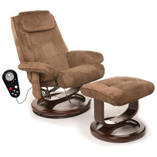 Comfort Products 60-078011 Deluxe Leisure Recliner Chair with 8-Motor Massage and Heat Brown
