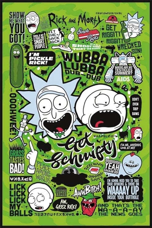Rick and Morty Quotes Maxi Poster, Paper, Multi-Colour, 61 x 91.5 cm