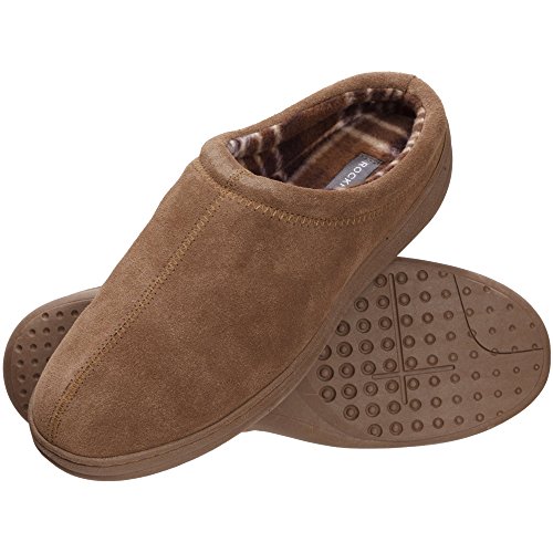 Rockport Men's Memory Foam Suede Indoor/Outdoor Clog Slipper Shoe