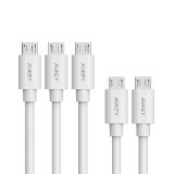 Aukey 5-Pack Hi-speed Micro USB Cable USB 20 A Male to Micro B Sync and Charging Cable for Android Cellphones MP3 Players CB-D5 White