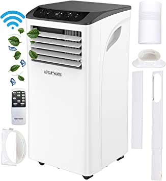 Mobile Air Conditioner with Mobile App, Energy Efficiency Class: A, 9000 BTU, 24h Timer, Window Kit, Remote Control, Night Mode, 2 Speed Levels, Air Cooler, Fan, Air Conditioner
