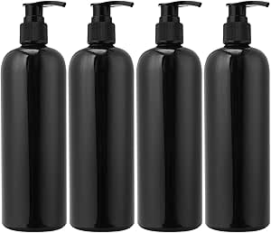 DOITOOL 4PCS Empty Plastic Foaming Soap Dispenser Pump Bottles for Liquid Hand Soap Dispenser Empty Refillable Soap Dispenser for Bathroom and Kitchen Sink (500ml,Black Bottle)