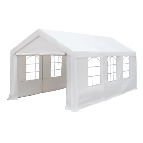 Abba Patio 10x20 ft Heavy Duty Outdoor Canopy Domain Carport Party Tent Gazebo with Windows White