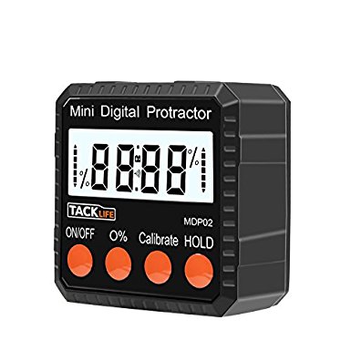 Tacklife MDP02 Advanced Digital Protractor Level / Angle Gage / Angle Finder Qualified Zinc alloy Shell with Magnetic Base Battery Included