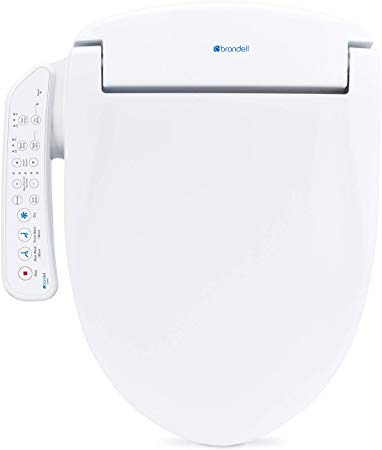 Brondell Swash SE400 Bidet Toilet Seat, Fits Elongated Toilets, White – Bidet – Oscillating Stainless-Steel Nozzle, Warm Air Dryer, Ambient Nightlight