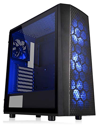 Thermaltake Versa J24 Tempered Glass RGB Edition 12V MB Sync Capable ATX Mid-Tower Chassis with 3 120mm 12V RGB Fan   1 Black 120mm Rear Fan Pre-Installed CA-1L7-00M1WN-01