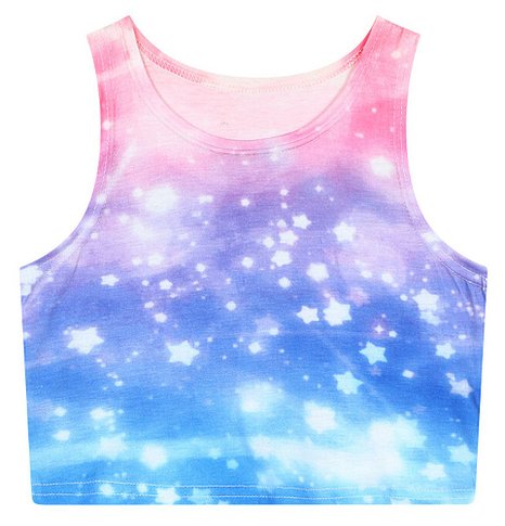 Women's Multi Digital Printed Crop Vest Tank Tops