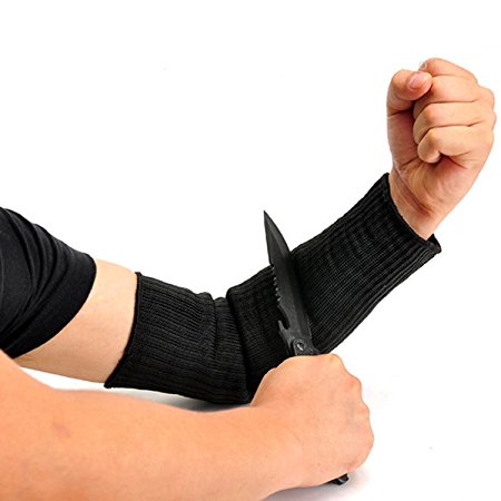 DAS Leben Cut Proof Arm Guard - Steel Wire Arm Guard Bracer - Armband Sleeve (1 Pair, Black)