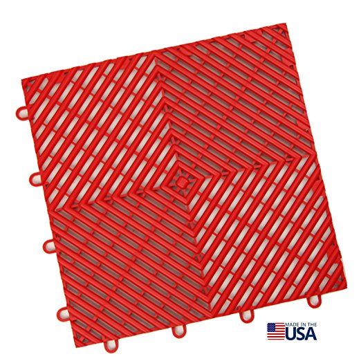 IncStores Vented Grid-Loc Tiles 12inx12inx1/2in Interlocking Garage Flooring tiles 24pack