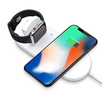 SWINCHO Wireless Charger - Wireless Charging Pad - Charging Station - Compatible for iWatch Series 3/2/1,iPhone X/XR/XS Max/XS/8/8 Plus, Galaxy S10/S10 /S9/S9 ,Galaxy Buds, Upgrade